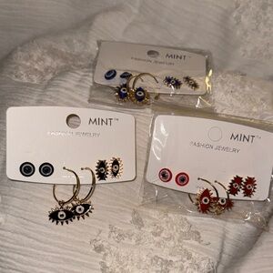Mint Eye Motif Earrings Collection